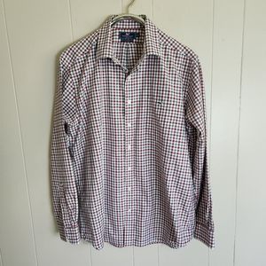Vineyard Vines plaid flannel button down shirt red gray XL